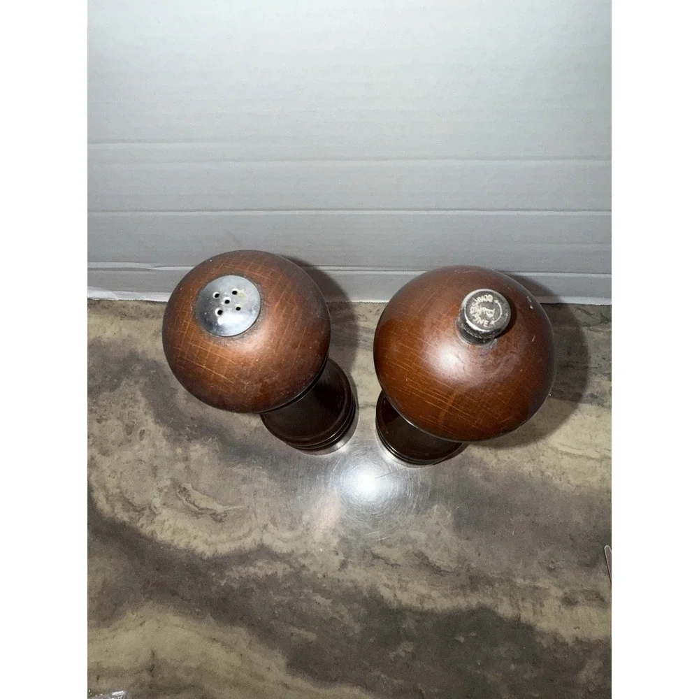 Vintage‎ Wooden Salt & Pepper Grinder Set 10